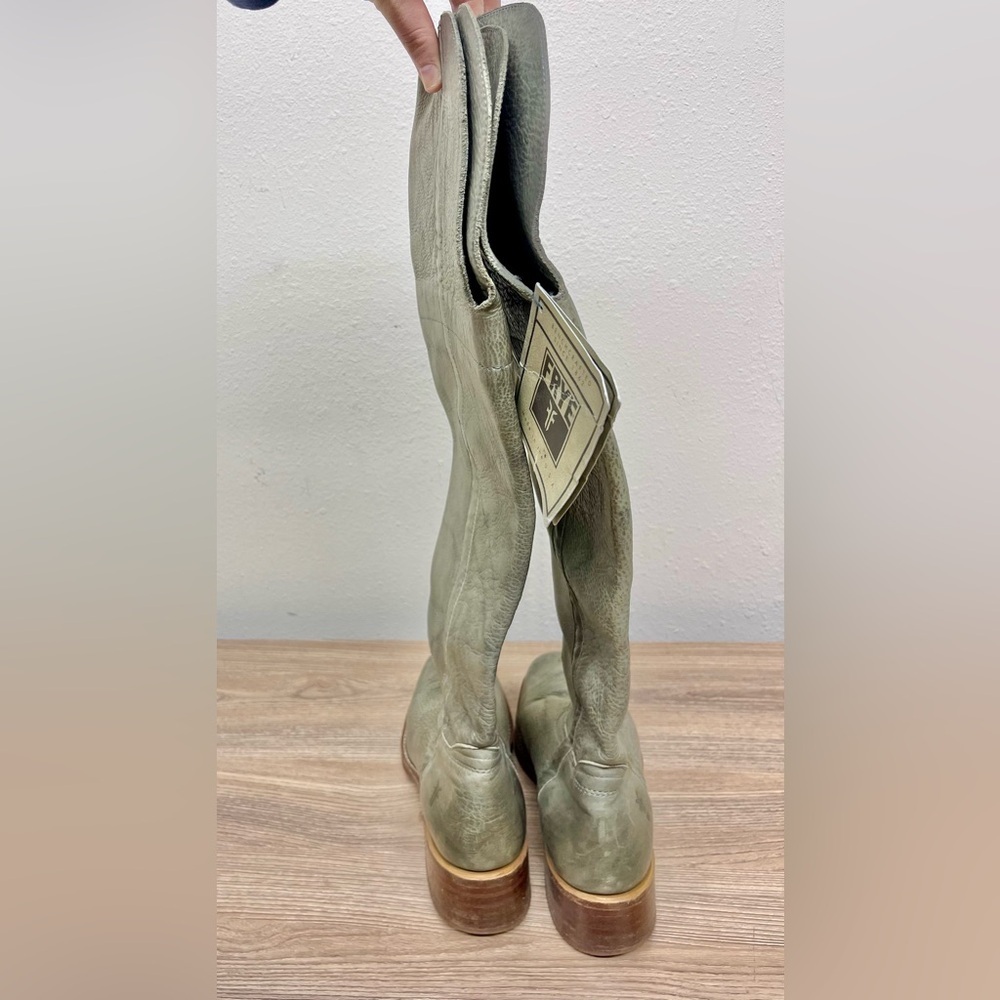 FRYE Over the Knee Tall Campus Boots RARE Blue Grey Size 9 - Picture 9 of 13